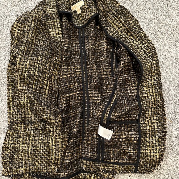 Tweed Fringe Trim Patterned Blazer - Picture 10 of 11